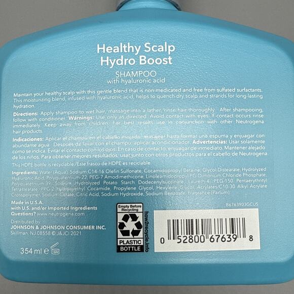 Neutrogena Healthy Scalp Hydro Boost Shampoo 12oz w Hyaluronic Acid - Picture 4 of 4
